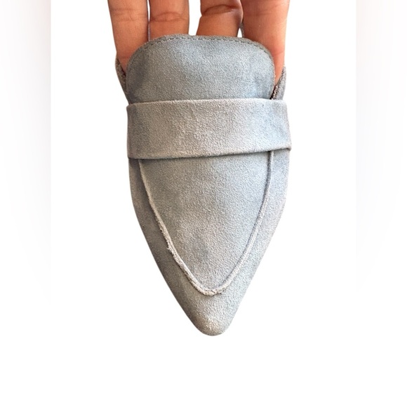 Steve Madden women’s carver Leather Loafer flats size 6 beautiful baby blue used - Picture 3 of 9